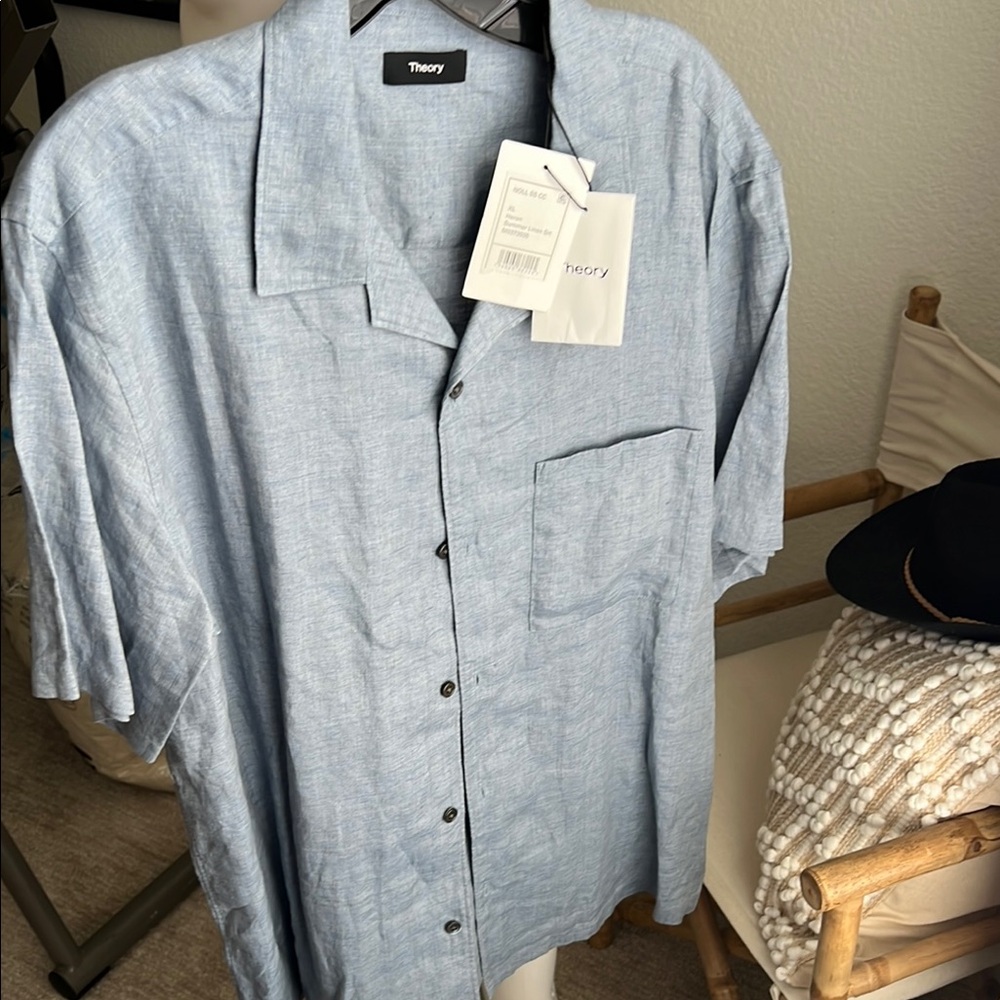 Theory Light Blue Button-Up Shirt